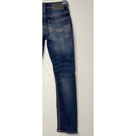 BKE Alec Jeans Buckle Sz 25x30 (27”L) Dark Wash With Fading Straight - Picture 12 of 14